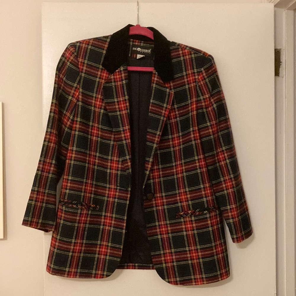 Sag harbor vintage plaid blazer